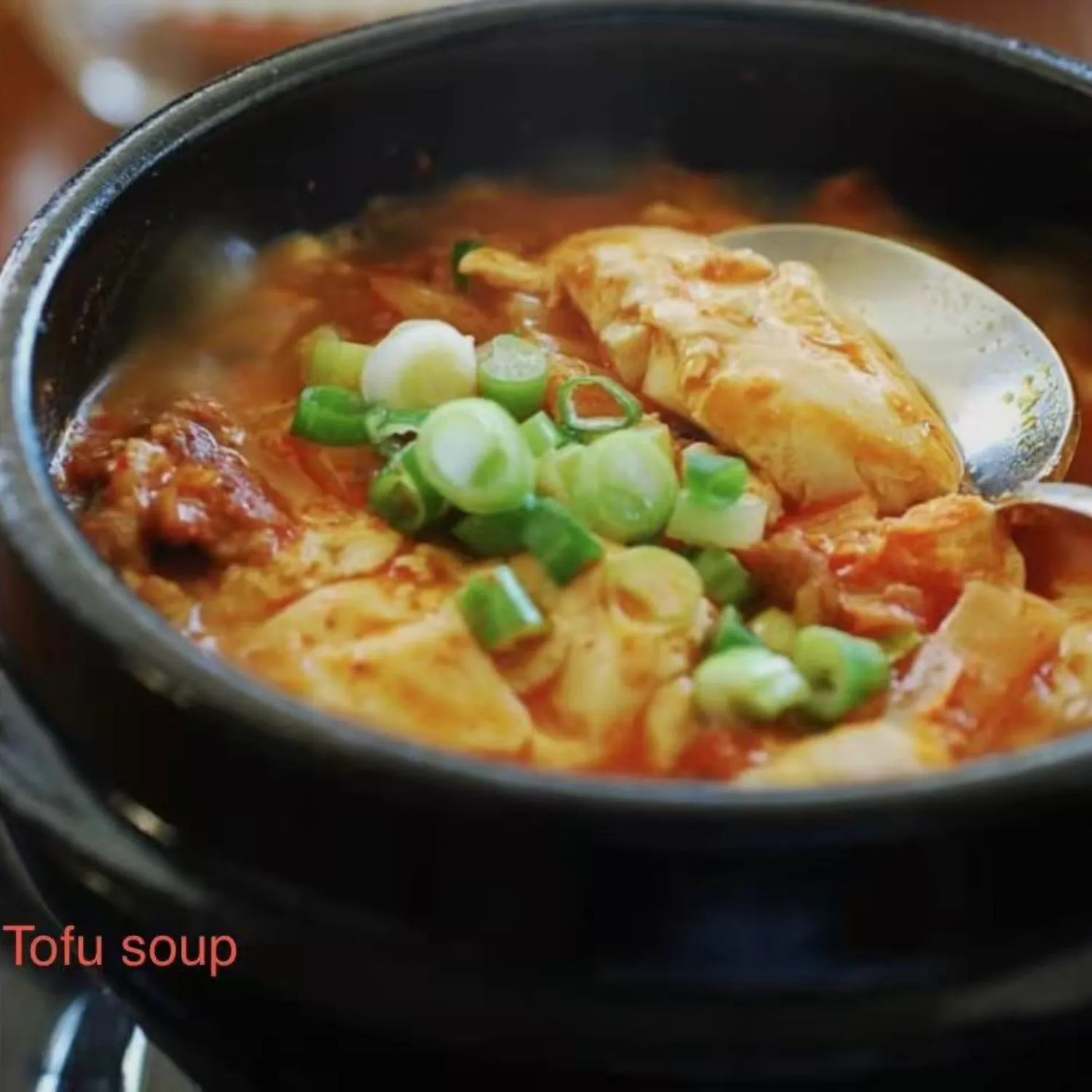 Steaming hot soft tofu soup at Shila Korean BBQ And Hot Pot, a Asian Fusion Restaurant in Oklahoma City