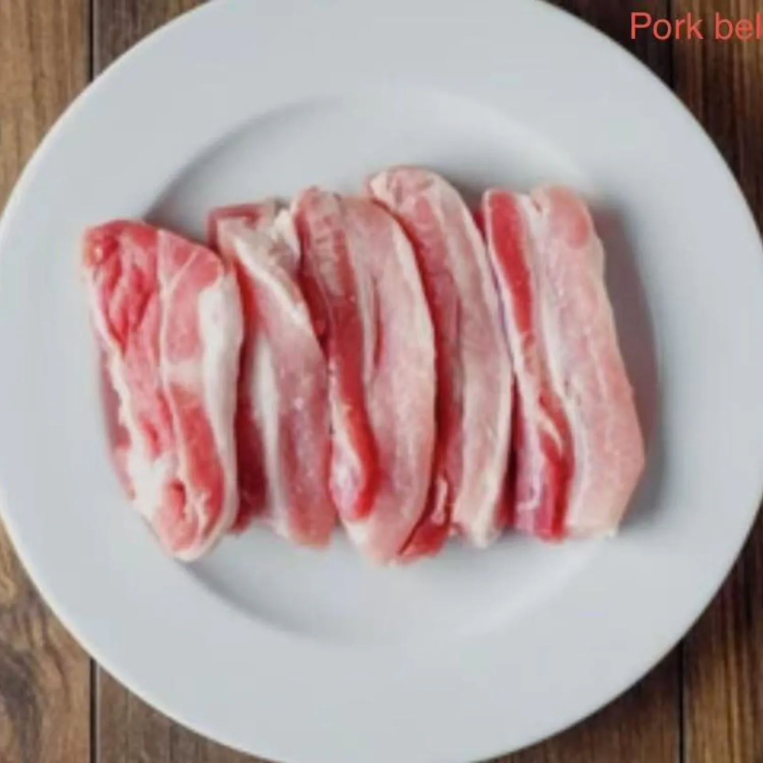 Fresh raw pork belly slices at Shila Korean BBQ And Hot Pot, a Asian Fusion Restaurant in Oklahoma City